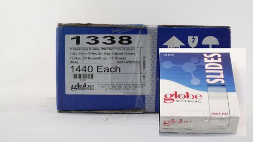 Globe scientific microscope slides frosted end beveled clipped case of 1440 pcs for sale