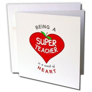 3dRose Greeting Cards, 6 x 6 Inches, Pack of 6, Being a Super Teacher Is a Work