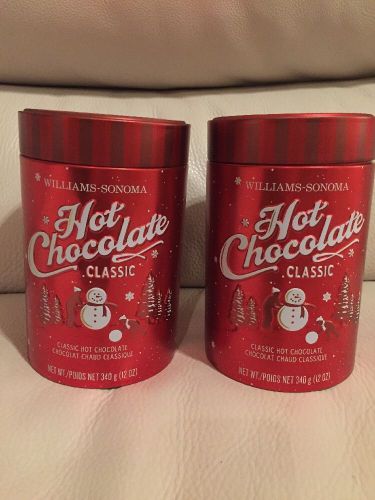 2 Williams-Sonoma Classic Hot Chocolate 12 oz Chocolate Sealed Christmas Gift!