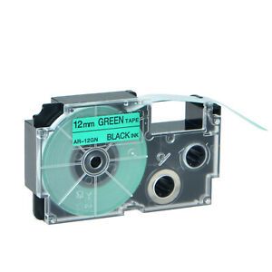 1PK Compatible with Casio XR-12GN Black on Green Label Tape for EZ KL-60 12MM