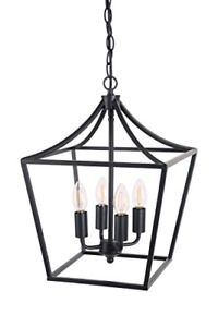 Homenovo Lighting Marden 4-Light Chandelier, Industrial Style Lighting for and -