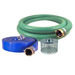 JGB Enterprises Eagle Hose PVC/Aluminum Water/Trash Pump Hose Kit, 3&#034; Green Hose