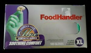 Extra Large FoodHandler Powder Free Aloe Disposable Synthetic Gloves 200 XL PCS