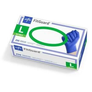 MEDLINE Fitguard Touch Nitrile Powder Free Exam Gloves (Large) 250/Box