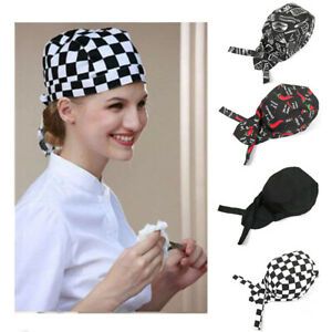Chef Hat Baker Kitchen Cook Restaurants Catering Cap Men Women Black Red Cotton