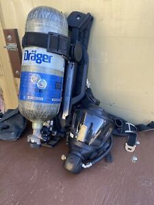 Drager PSS7000 sentinel 4500psi SCBA pack frame harness with PASS Monitor Mask
