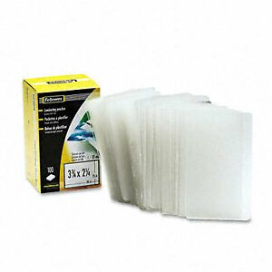 Fellowes 52058 Business Card Laminating Pouch  10mm  2-1/4 x 3-3/4  100 Pack