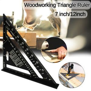 7/12In Aluminum Speed Square - Triangle Ruler Protractor Miter Framing  l