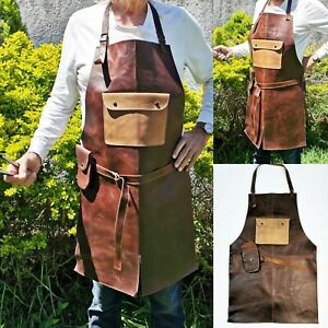 Leather # 102 APRON Butcher BBQ, Grill, Kitchen, Woodwork, Barber Welding BROWN