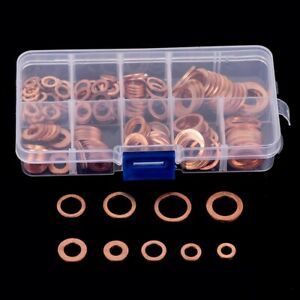 Assorted Washers Solid O-ring Sizes Fittings Gaskets Kit Seal Copper Crush Boat