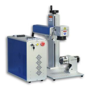JPT MOPA M7 80W Fiber Laser Marking Machine Engraver 175mm Lens D80 Rotary Axis