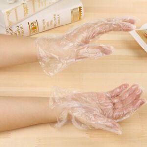 100x Disposable Gloves Plastic Gloves Poly Protective Gloves Powder Free