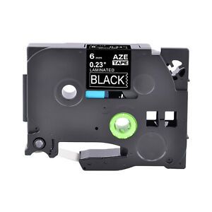 1PK Fits Brother P-Touch TZ-315 TZe-315 White on Black Label Tape 6mm 0.23&#034;
