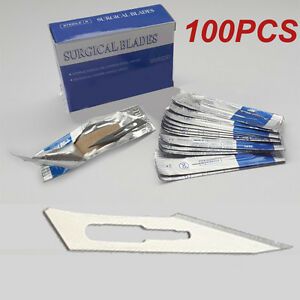 100 Pcs Scalpel Blades #11 For Dental Medical Surgical Instrument Knife Steel US