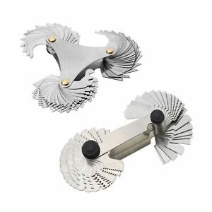 2 Pack Screw Thread Pitch Gauge Tool Pitch Cutting Gauge Caliper Gages Measuring