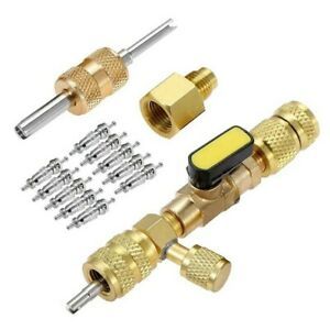 HVAC AC Valve Core Remover Dual Size 1/4 And 5/16 Female Port Installer Tool