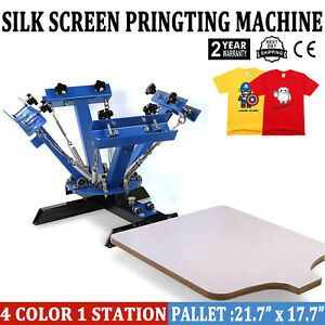 4 Color 1 Station Silk Screen Printing Press Machine Screening T-Shirt Equipment
