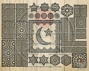 32+ Files SVG Geometric Screen Arabic stars Clipart Islamic Stencil CDR AI DXF