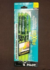 Pilot Light Frixion Erasable Highlighters, Yellow Ink 3 ea