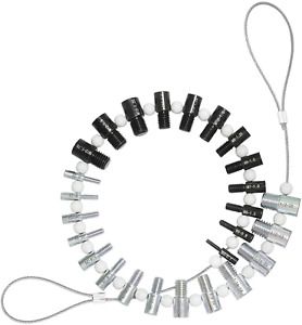 Nut &amp; Bolt Thread Checker (Inch &amp; Metric) - 26 Male/Female Gauges - 14 Inch &amp; 12