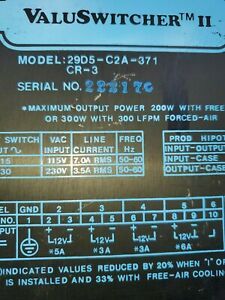 Powertec Systems 29D5-C2A-371 CR-3 Valu Switcher II