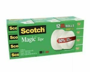 Scotch Magic Tape Refill 12 Rolls, 3/4&#034; x 1000&#034; per Roll --PRIORITY SHIPPING**