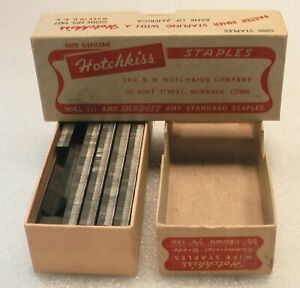 2 VINTAGE BOX OF HOTCHKISS WIRE METAL STAPLES NO. 9427 MADE FOR BANK OF AMERICA