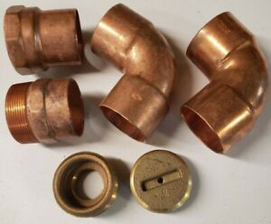 2- 2&#034; Copper 90* 1-  2&#034; MIP 1- 2&#034; FIP + assortment of 1&#034;  sweat cxcxc Lot1 