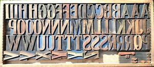 Letterpress WOOD Type 3 5/16&#034; DE VINNE Alphabet 60+pcs  **Rare DeLittle Font**