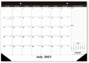 Nekmit 2021-2022 Academic Yearly Monthly Desk Pad Calendar, Wall Calendar for Pl