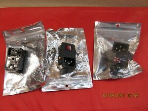 3 Pcs. Electrical Socket w/ Switch 3-Pin IEC320-C14 10A, X0008DED1R