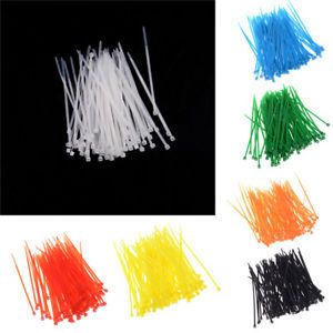 100x 3x100mm Nylon Plastic Colourful Cable Wire Organiser Zip Tie Cord Stra LTcy