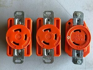 P&amp;S Pass &amp; Seymour L530-IG 30A 125V TurnLock Receptacle L5-30R (Lot of 3 )