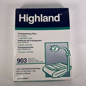 Highland 903 Transparency Film for Copiers Removable Stripe 99 Sheets