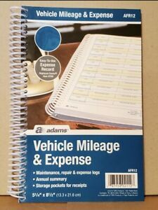 Adams Vehicle Mileage &amp; Expense Book 5 1/4 x 8 1/2 - AFR12 NEW
