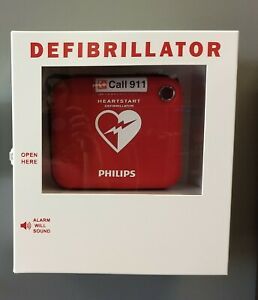 Philips Hearstart Defibrillator AED with Wall Case Pre-Owned Not Used