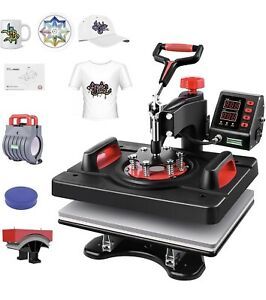 5 in 1 Heat Press Machine 12x15 Inch Combo Digital Transfer Shirts Mugs Hats