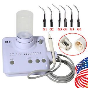 Dental Ultrasonic Scaler 2*Bottles + Scaling Tips G1-G6 Fit EMS Cavitron FDA