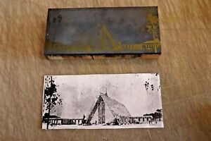 1960s Printing Letterpress Printer Block Decorative Print Cut MODERN CHURCH #123