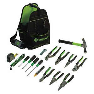 GREENLEE 0159-17ELEC Electricians Tool Kit,17 pcs.,Caddy