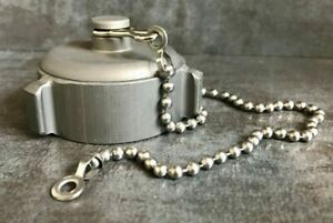 Aluminum 1.5&#034; F.NST 2-Piece Fire Hose Threaded Cap with 13&#034; Chain