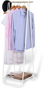 JEFEE Narrow Clothes Rack - Simple Garment Rack Mini Clothing Rack with Shelf 1-