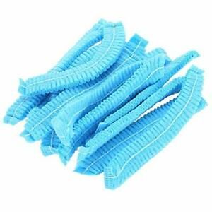 100 Pack 21&#034; Disposable Nonwoven Bouffant Caps Hair Net for Hospital Salon Spa