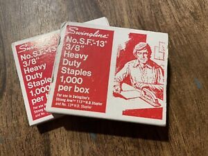 VTG USA SWINGLINE No. S.F.-13 3/8&#034; Heavy Duty Staples Lot 2 Boxes 1,000 Each