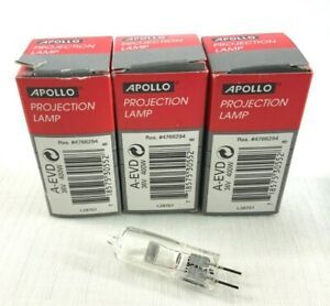 Vintage NIB Apollo Projection Lamp EVD 36V 400W Lightbulb Pk of 3 Projector Bulb