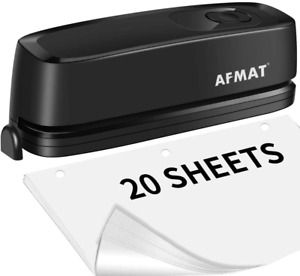3 Hole Punch Electric Heavy Duty 20 Paper Sheet Capacity AC or Battery Operated
