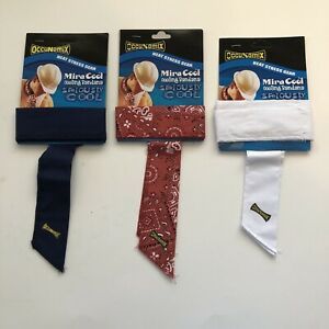 OccuNomix Miracool Neck Bandana Cooling Heat Stress 3 Assorted Red Navy White