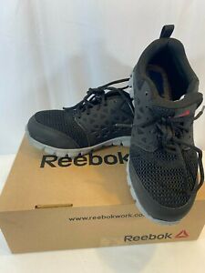Reebok Womens 6.5 W Sublite Cushion Alloy Safety Toe Black Work Shoes with Box