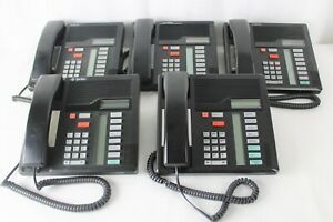 5 Nortel/Northern Telecom Black Telephones Meridian Sprint model M7208 Business