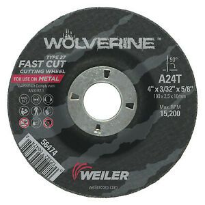 4 X 3/32 WOLV TY27 CUT WHL  A24T  5/8 AH 56474  - 1 Each